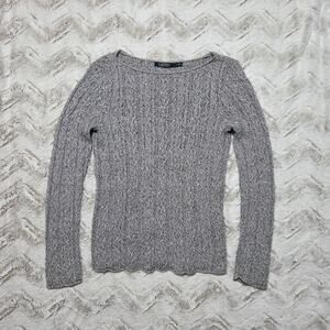 Ralph lauren grey cable knit sweater